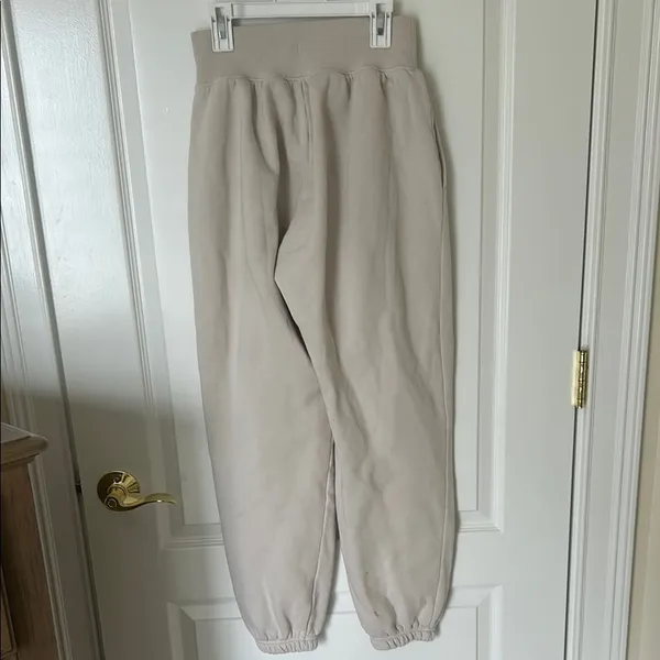Nike Cream and Tan Jogger Sweatpants High-Waisted Elastic Waist - Image 3