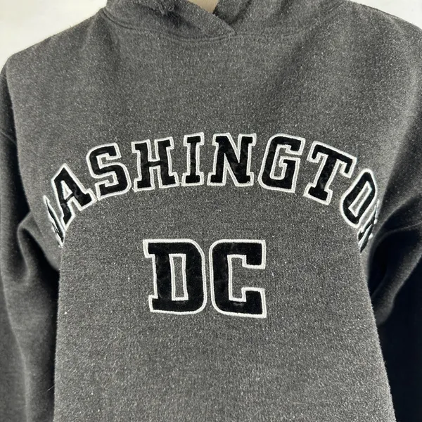 Washington DC Hooded Sweatshirt Hoodie Gray Women Medium "Designed‎ in USA" - Image 2