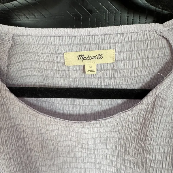 Madewell Lavender purple Short Sleeve Women's Top Shirred Crewneck Crop medium - Image 6