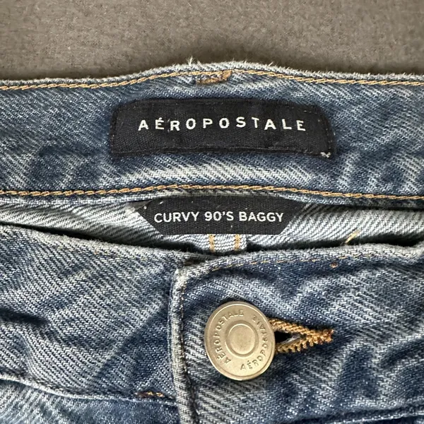Aeropostale Curvy 90s Baggy Jeans Womens 18 Blue Light Wash High Rise Relaxed - Image 6