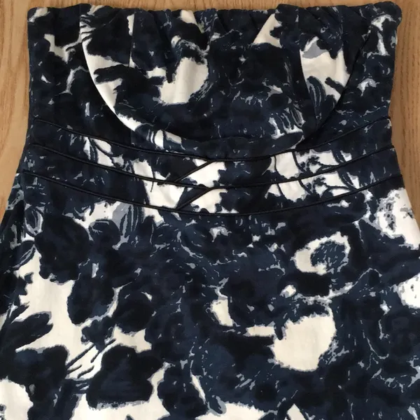 Women’s Romy Lined Strapless Dress Stretchy Soft Comfy Blue White Size Small - Image 2