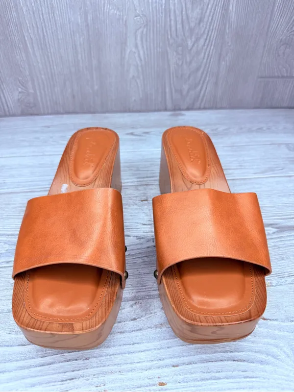 NWOT Splendid open-toe leather platform clog Bree brown sandals shoes size 7.5 - Image 3