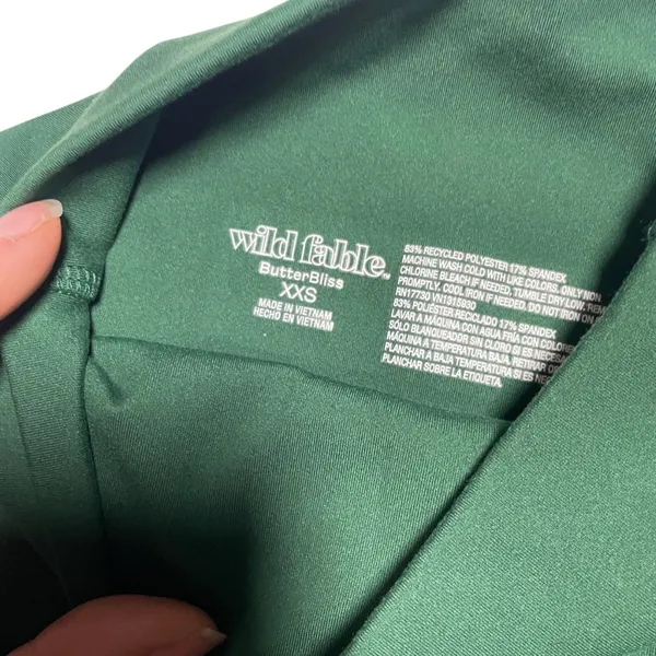 Wild Fable ButterBliss XXS Green High-Waist Bike Shorts‎ - Image 3