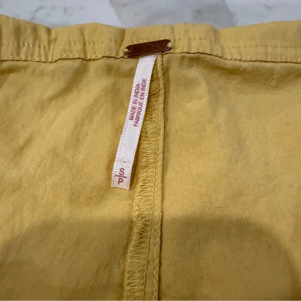 Free People Diggin This Skort High Rise Shorts Midi Skirt Women’s Small Yellow - Image 11