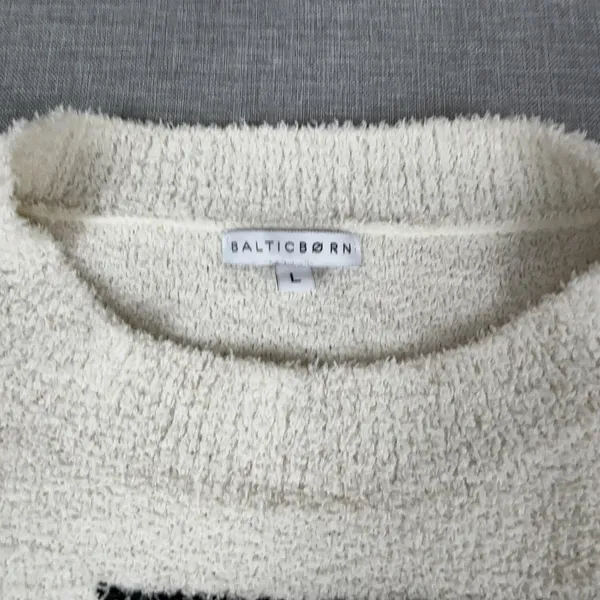 BALTICBORN‎ Sweater Womens L White Polyester Pullover Crew Neck Chunky-Knit - Image 2