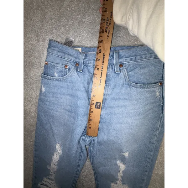 levis 501 premium denim‎ button fly 26x28 Women's Distressed Cotton Jeans - Image 9