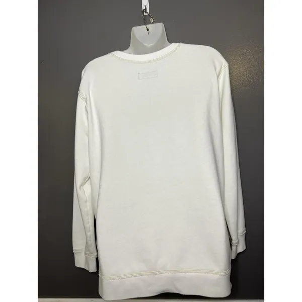 Abercrombie & Fitch Sweatshirt Womens Medium White Soft A&F Fleece Side Snap - Image 6
