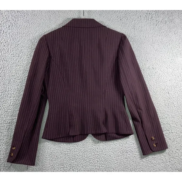 Phoebe Pinstripe Blazer Jacket Women 4 Three Button‎ Fitted Career Academia - Image 2
