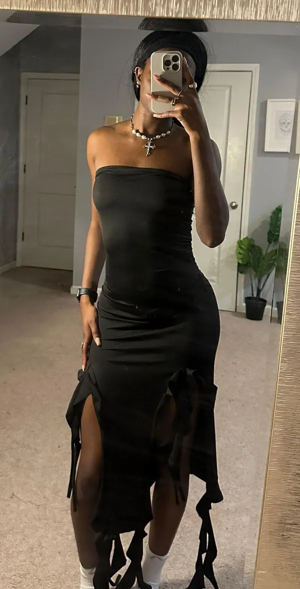 Black Ruffle Dress - Image 3