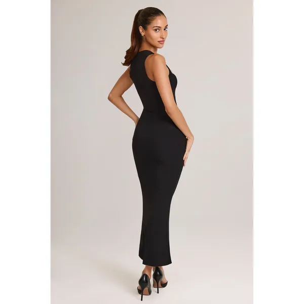 Oh Polly Ainslee Black Modal Square Neck Bodycon Midi‎ Dress NWT Size US 2 - Image 5