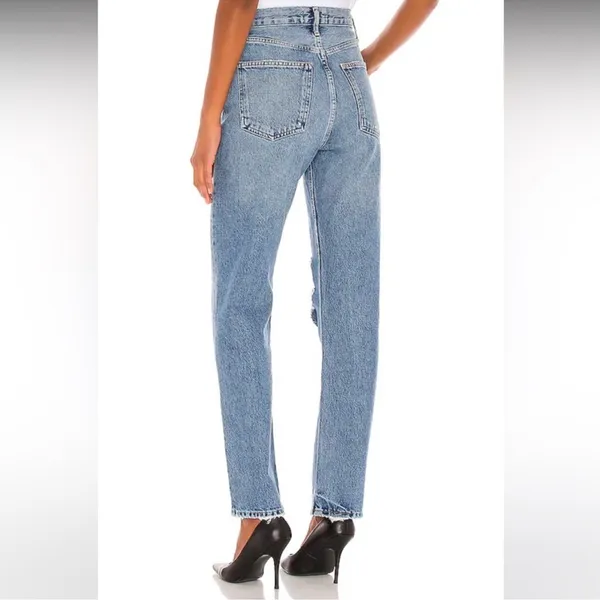 Agolde Women’s 90’s Pinch Waist Lineup Wash Distressed Straight Leg Jeans Sz 27 - Image 6