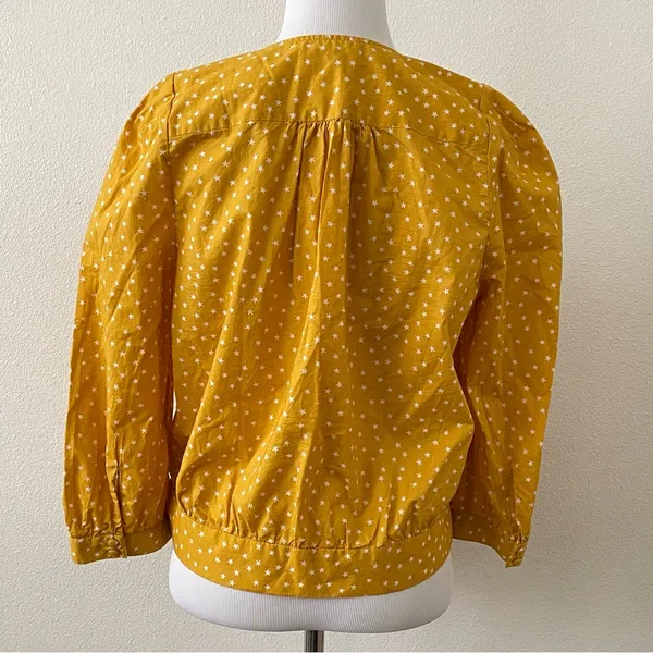 Madewell Wrap Top in Star Golden Yellow Scatter Print M - Image 12