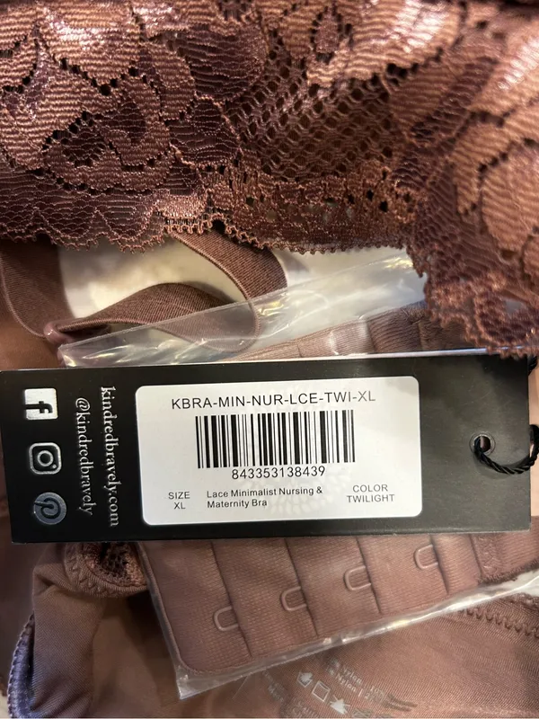 NWT‎ Kindred Bravely Twilight Lace Minimalist Nursing & Maternity Bra Size XL - Image 3