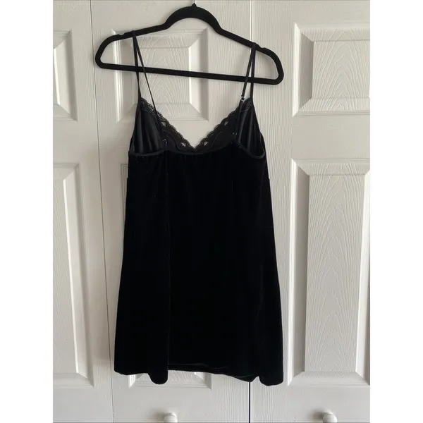 Secret Treasures Velvet Lace Trim Chemise Womens 1X Black Sleepwear Y2K‎ Nightie - Image 6