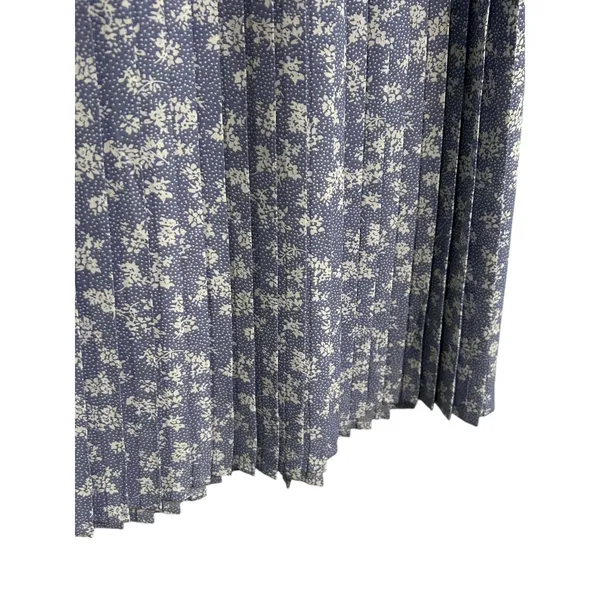 Saving Paige Floral Lace Pleated Midi Dress Women's Size S Blue Modest Dainty‎ - Image 4