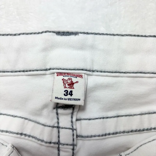 True Religion Curvy Skinny White Distressed Crystal Jeans Size‎ 34 - Image 4