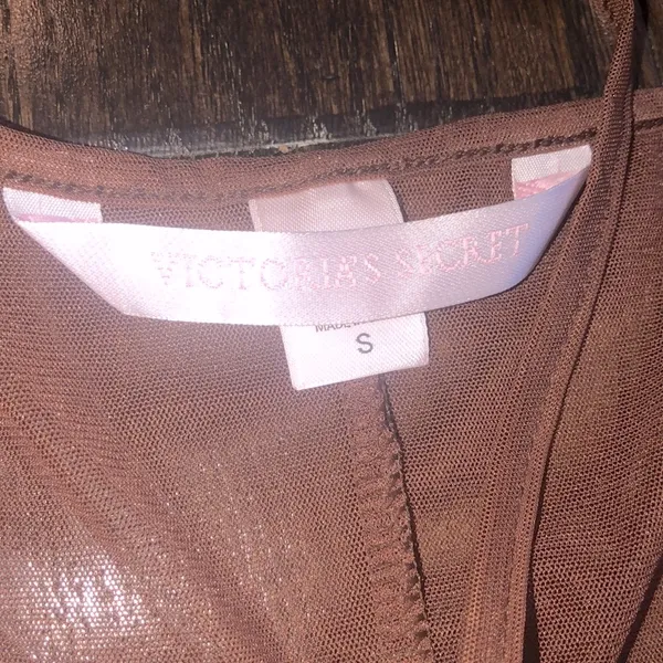 Victoria’s Secret brown sheer floral lingerie skip size small - Image 3