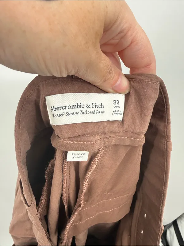 Abercrombie & Fitch Sloane Lightweight Crepe Tailored Wide Leg Pant Size 33 Long - Image 3