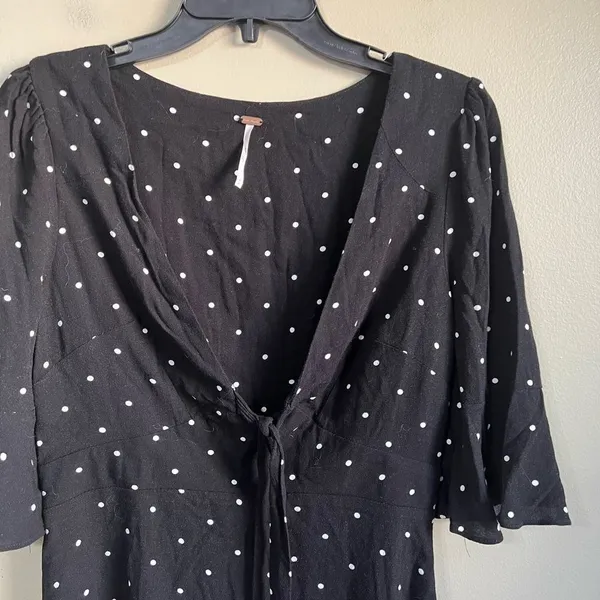 Free people all yours polka‎ dot black dress 2 - Image 4