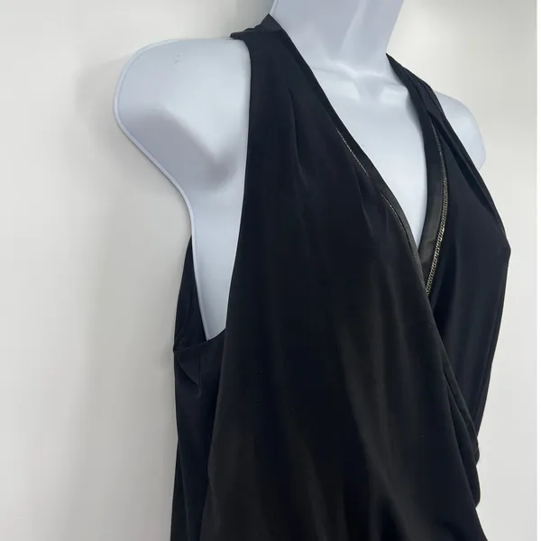 White House | Black Market Satin Jumpsuit Sz 8 Metallic Trim Mob Wife Sleeveless Quiet Luxury Glam - Image 6
