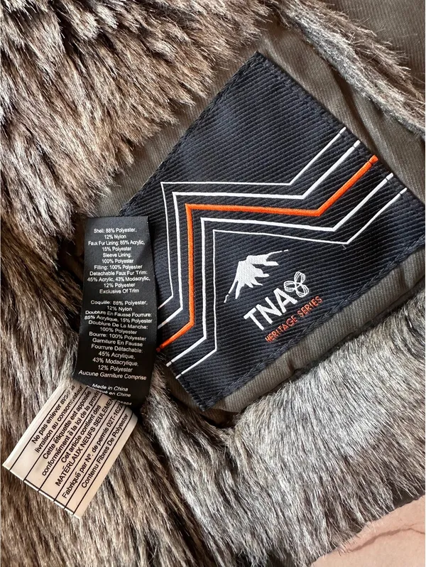 TNA Aritzia Niesko Heritage Series Faux Fur Lined Hooded Jacket Coat Women’s XXS - Image 8