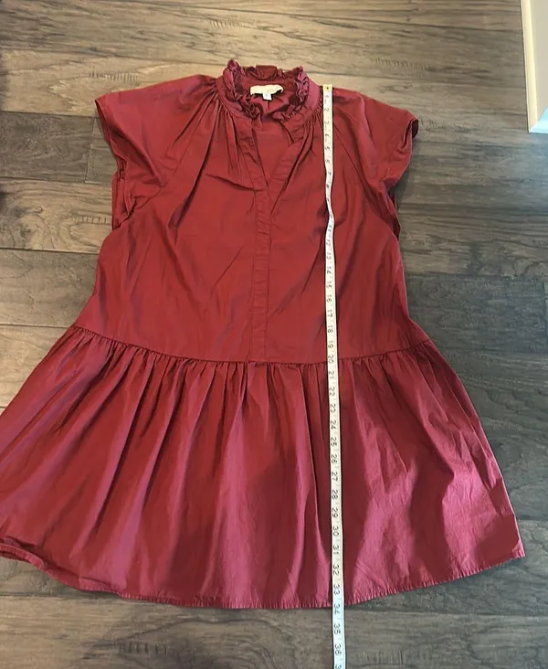 Pinch Burgundy Cotton Dress Sz M - Image 8
