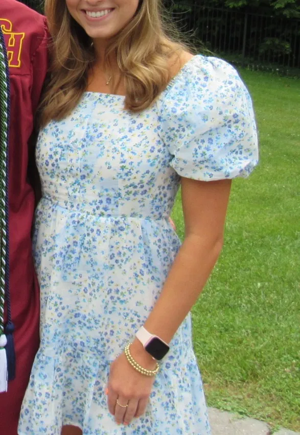 Revolve Blue Puff Sleeve Dress - Image 3