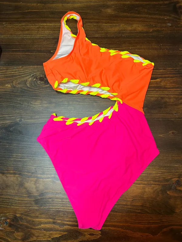 Popvil Neon Monokini Orange Size M - Image 2