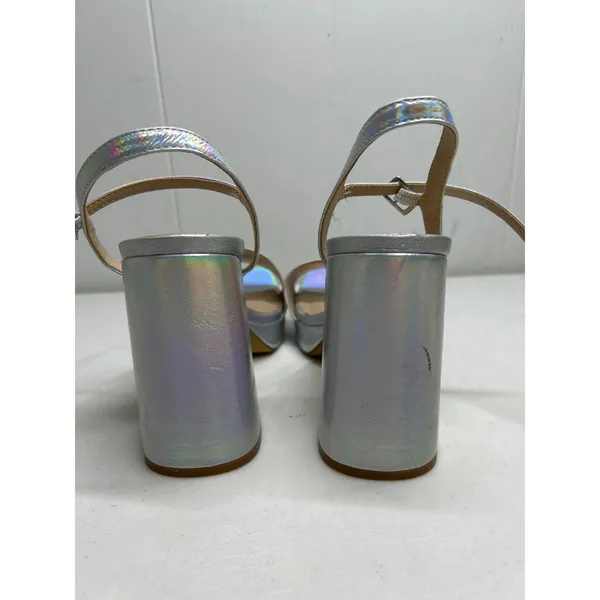 Open Edit from Nordstrom Noella Ankle Strap Platform Sandal Silver Size 7.5 NWOB - Image 5