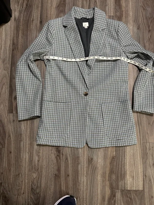 a new day Plaid Single-Button Blazer in Blue and Black. - Image 10