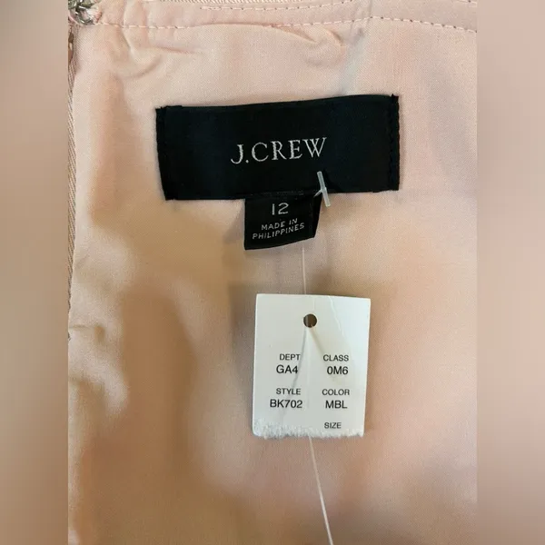 J.CREW NWT‎ $168 Square Neck A-Line Lined Blush Dress in Gramercy Twill Size 12 - Image 5