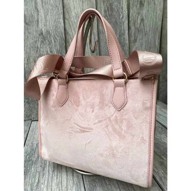 Juicy Couture Pink Diamond Velour Tote – Logo Strap & Heart Charm - Image 2