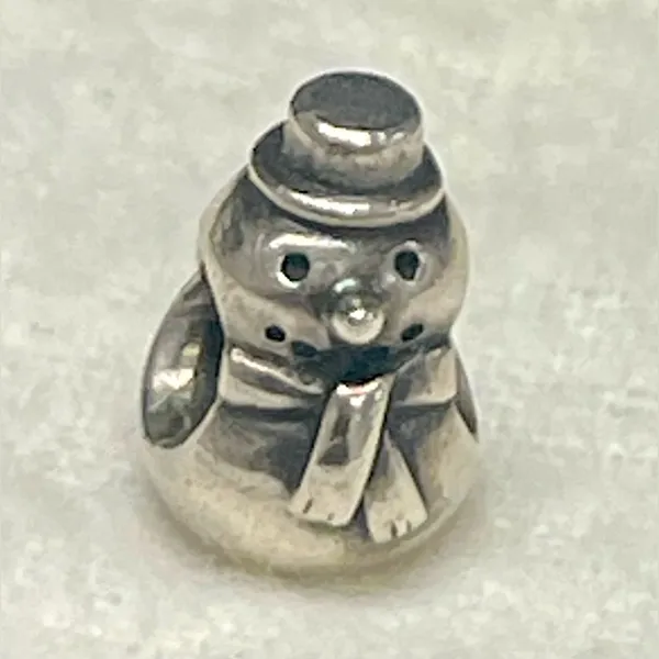Authentic PANDORA Sterling Silver Retired Snowman Bead Charm #790374 ⛄️ - Image 2