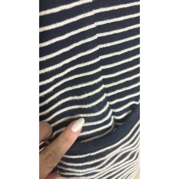 Brooks Brothers Supima Cotton Nautical Cardigan‎ Sweater XL Navy/White Striped - Image 8