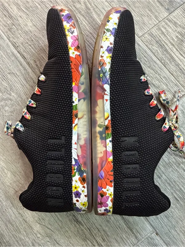 NOBULL Black/Floral Colorful Cross Trainer Training Shoes. Men's 10.5 Women's 12 - Image 4