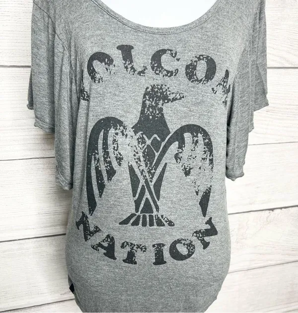 Volcom Nation Gray & Black Flutter Sleeve Skate T-shirt Women’s Size Medium - Image 4
