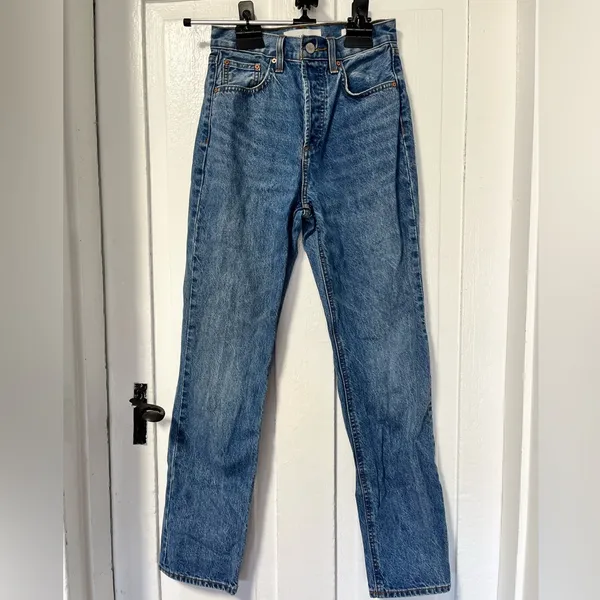 Denim Forum Aritzia Joni high rise loose button fly denim jeans 30 length sz 25 - Image 2