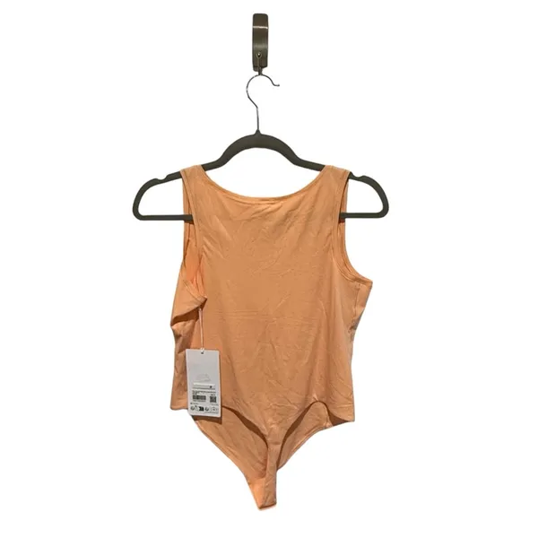 NWT lululemon Nulu Square-neck Bodysuit Peach Bellini Orange Size Large - Image 2