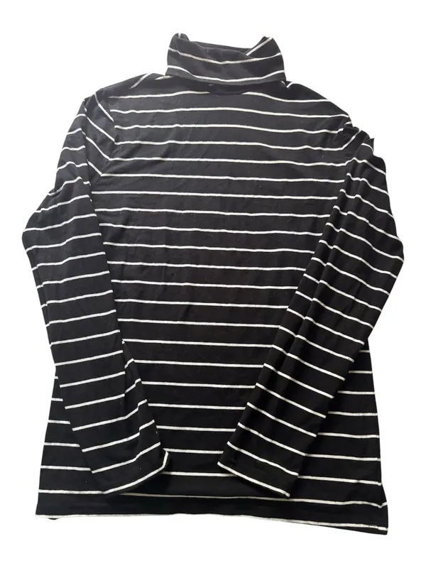 Gap Women’ Striped Black & White Long Sleeve Turtleneck Top Sz L - Image 4