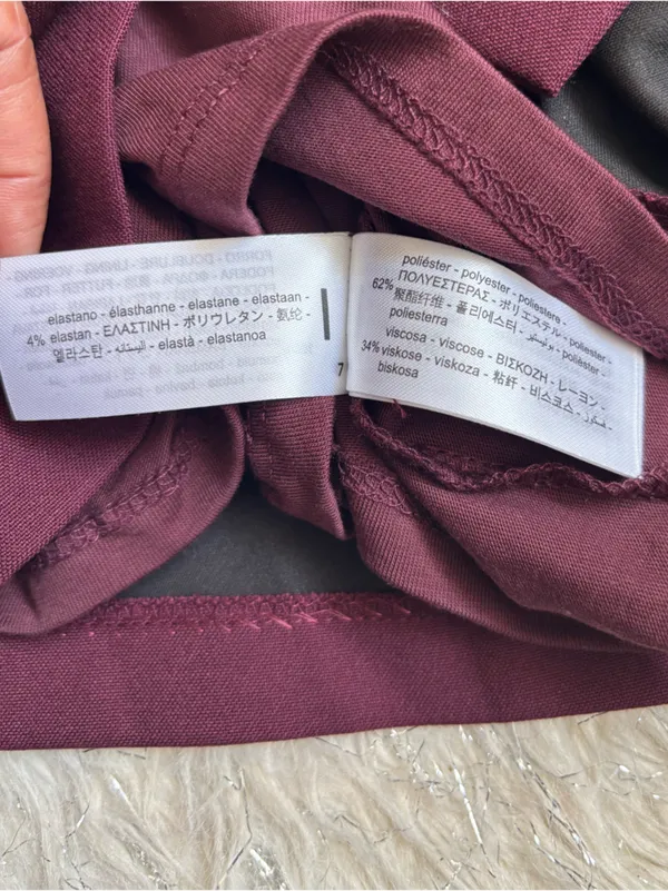 Bershka Burgundy Women’s Pleated Mini Skirt/Short with Side Bow Detail‎ Size M - Image 10