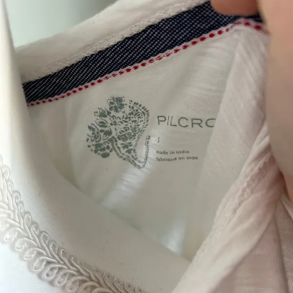 Pilcro Solid White Classic T-Shirt Flowy Lightweight Boho Oversized Size Small - Image 6