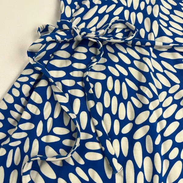 Boden Amelie Jersey Cap Sleeve Belted Dress Soft Stretch Blues White Size 10 - Image 8