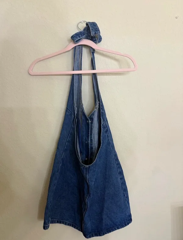 Edikted Denim Mini Dress - Image 3