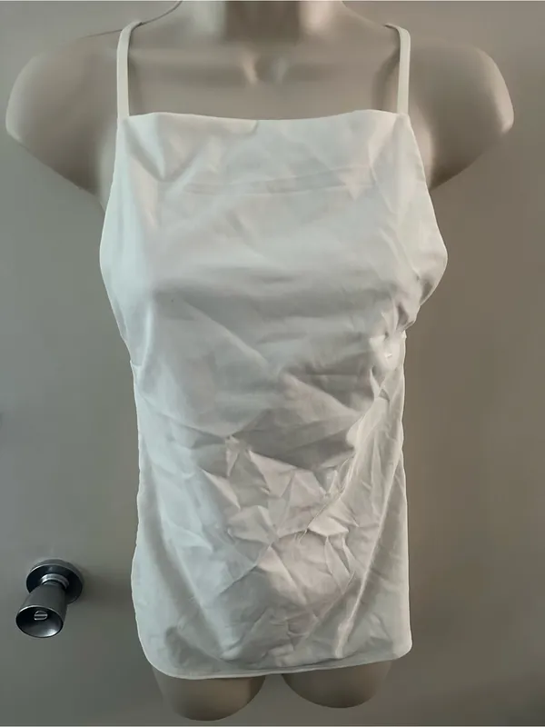 Blue Blush White Square-Neck Spaghetti Strap Camisole - Image 2