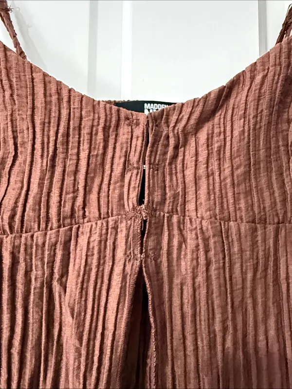 Madden NYC Women's Flyaway Brown Sleeveless Long Front-Slit Tunic Top Size M - Image 6