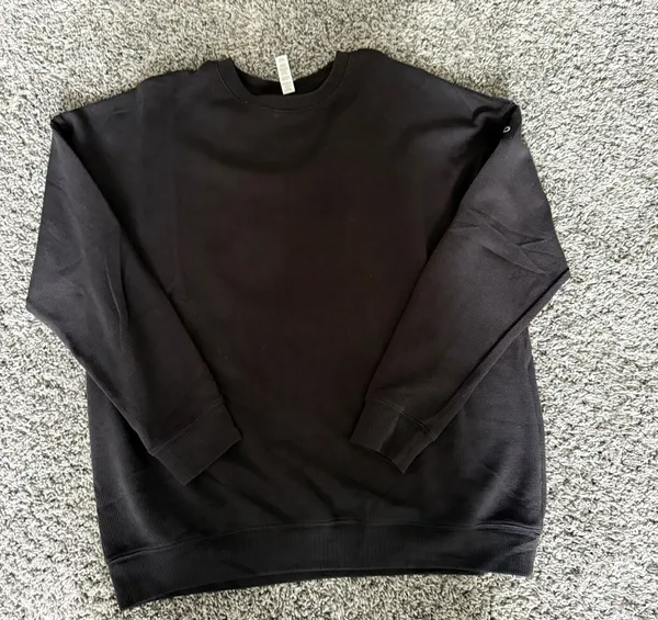 ALO Yoga Black Waffle Knit Crew Tee - Image 5