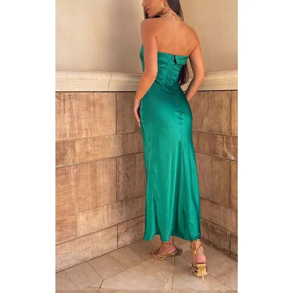 Runaway the label LEILA SLIP DRESS emerald XS NWT‎ holidays party - Image 2