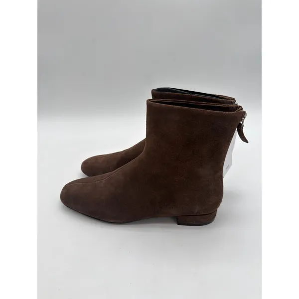 Mango Chocolate Brown Supple Bovine Suede Leather Round Toe Ankle Boots 8.5 - Image 8