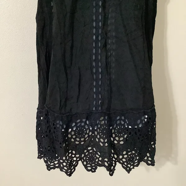 Johnny Was Pippa Tunic Small Black Eyelet Lace Boho Summer‎ Witchy Whimsigoth - Image 6