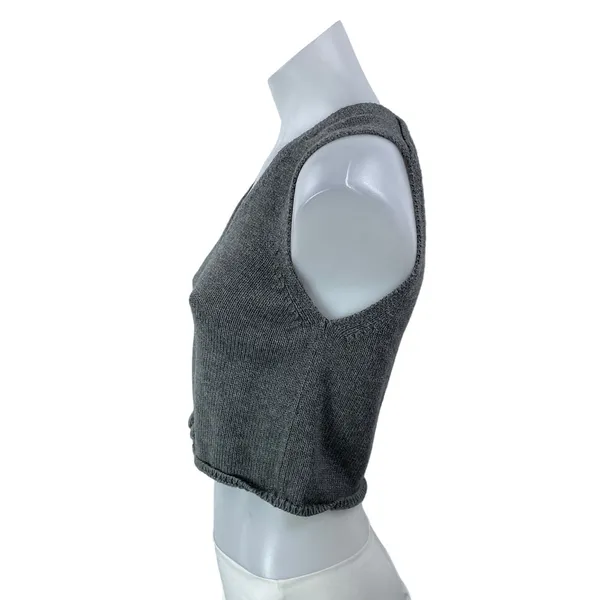 Aritzia Wilfred Basque Women's Gray Sleeveless Knit Cropped Sweater Vest Top S - Image 2